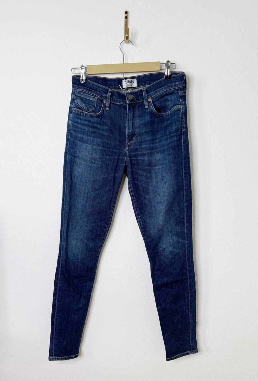 Agolde High Rise Skinny in Chamberlain Blue Wash US 28